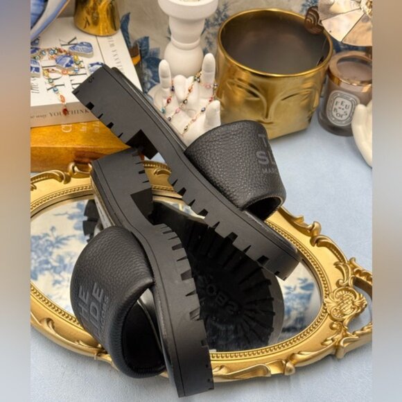 🆕 MARC JACOBS 🧿 NWOB The Lug Sole Slide, Black Leather - Sz 36 US 6 - Picture 15 of 16